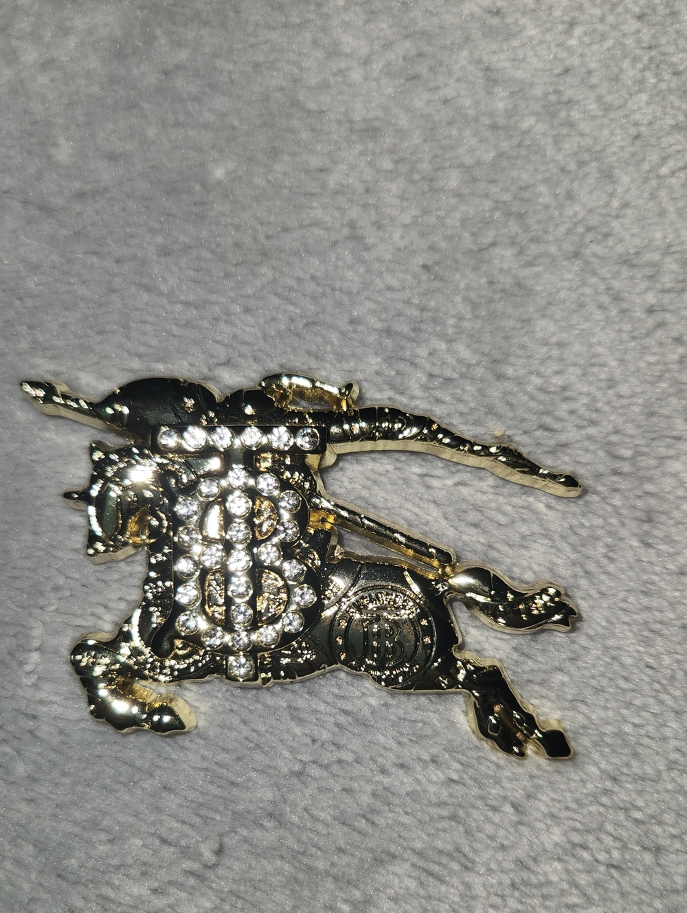 Gold-Tone Crystal Horse Brooch - Women Accessories
